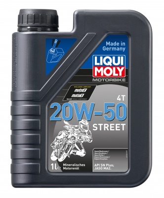 Минеральное моторное масло для 4-тактных мотоциклов Motorbike 4T Street 20W-50 1л LIQUI MOLY 7632