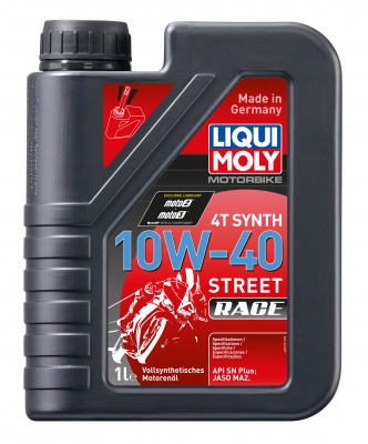 Синтетическое моторное масло для 4-тактных мотоциклов Motorbike 4T Synth Street Race 10W-40 1л LIQUI MOLY 20753
