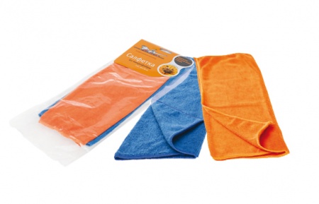 Набор салфеток из микрофибры, синяя и оранжевая (2 шт., 30*30 см) (AB-V-01)